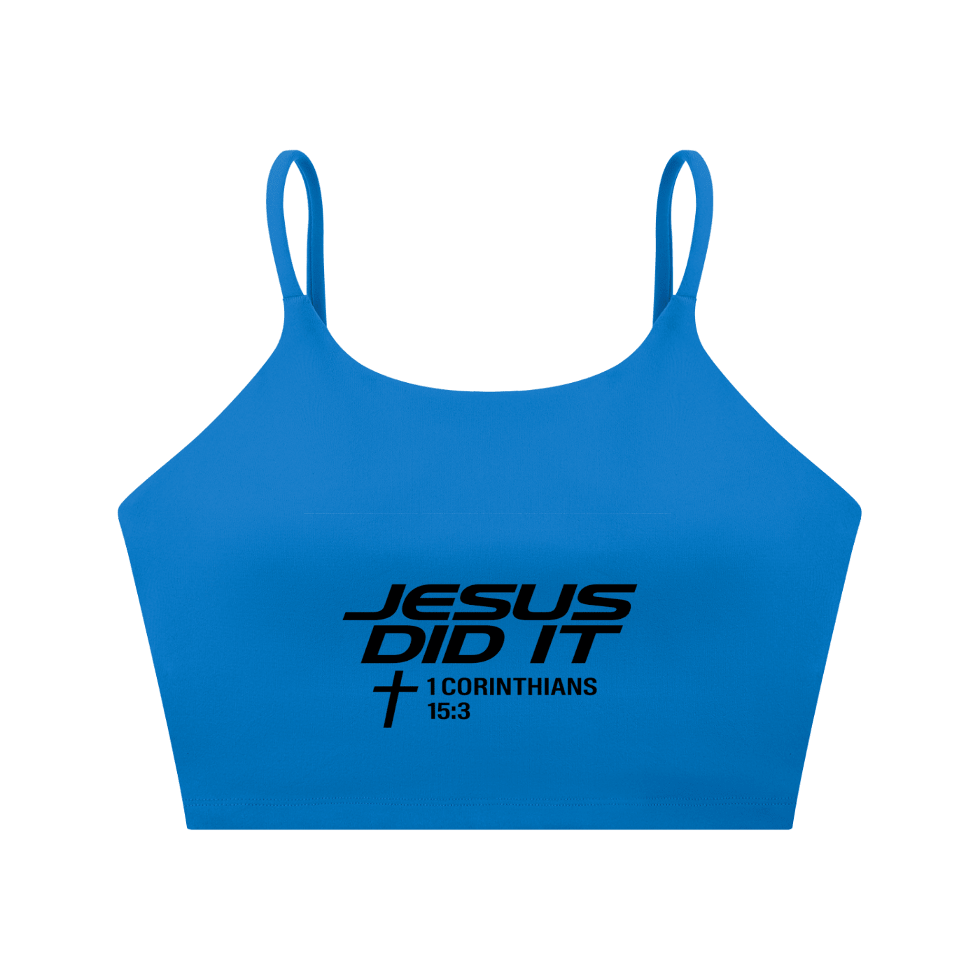 Jesus Did It Women's Christian Spaghetti Strap Yoga Sports Bra - ClaimedbyGodDesigns