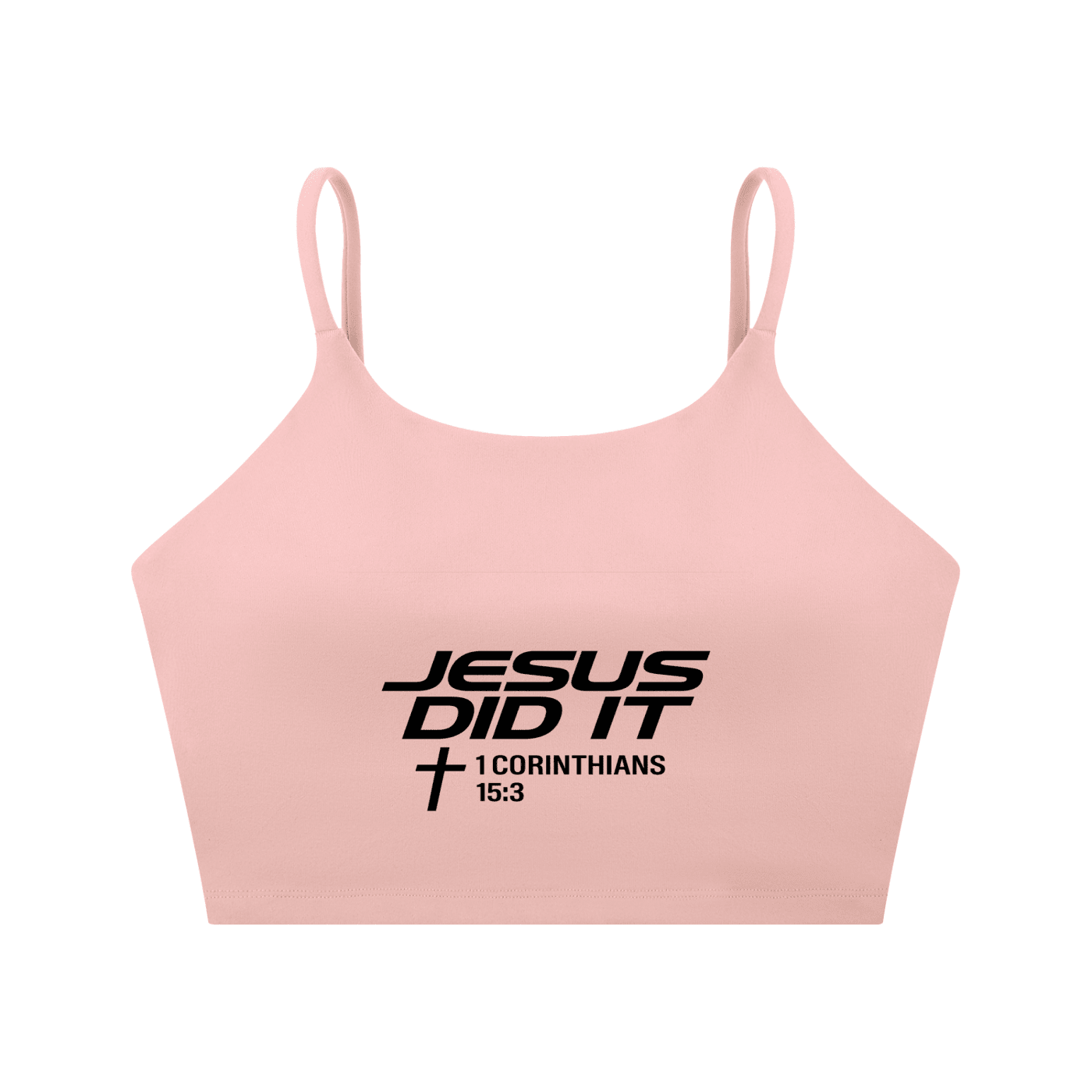 Jesus Did It Women's Christian Spaghetti Strap Yoga Sports Bra - ClaimedbyGodDesigns