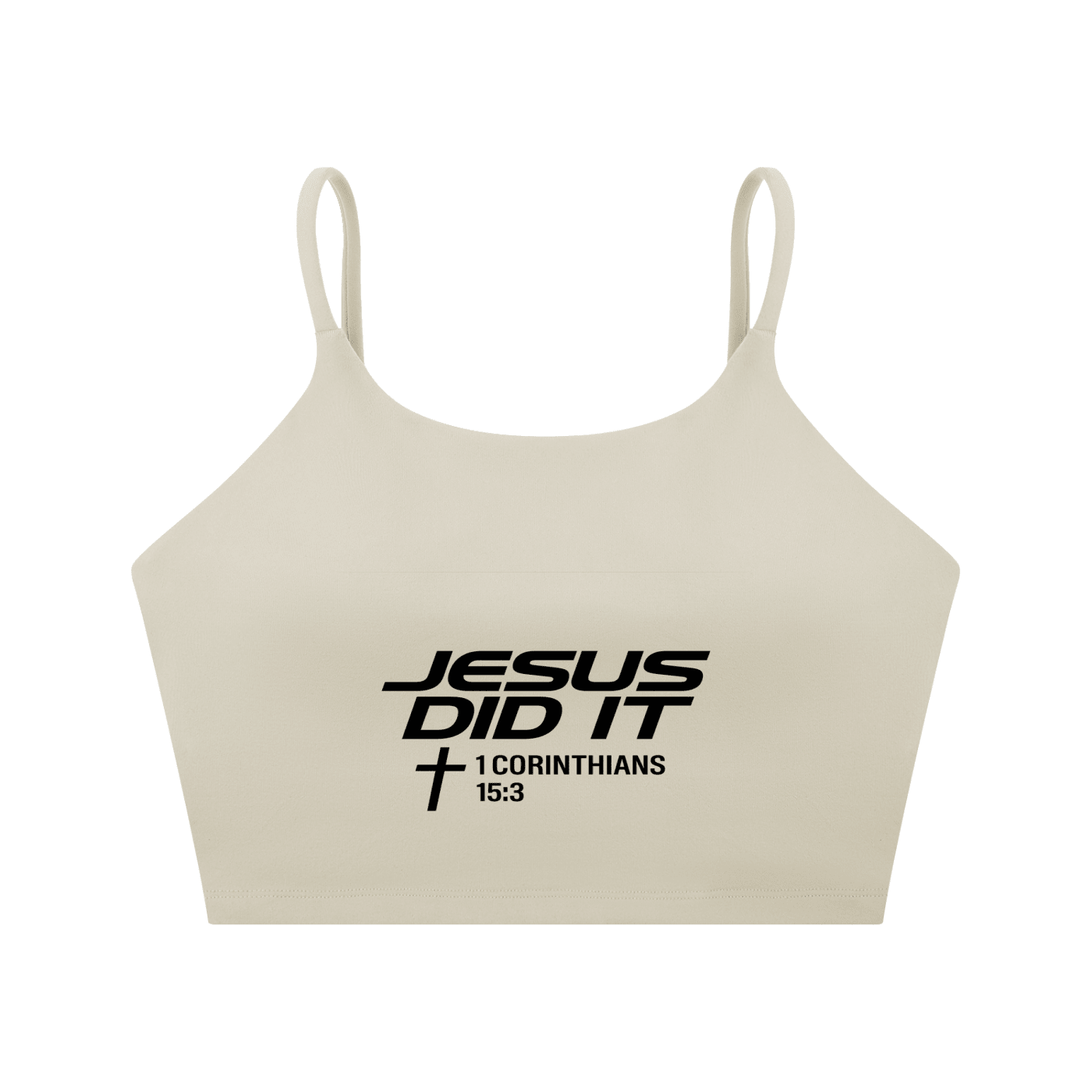 Jesus Did It Women's Christian Spaghetti Strap Yoga Sports Bra - ClaimedbyGodDesigns
