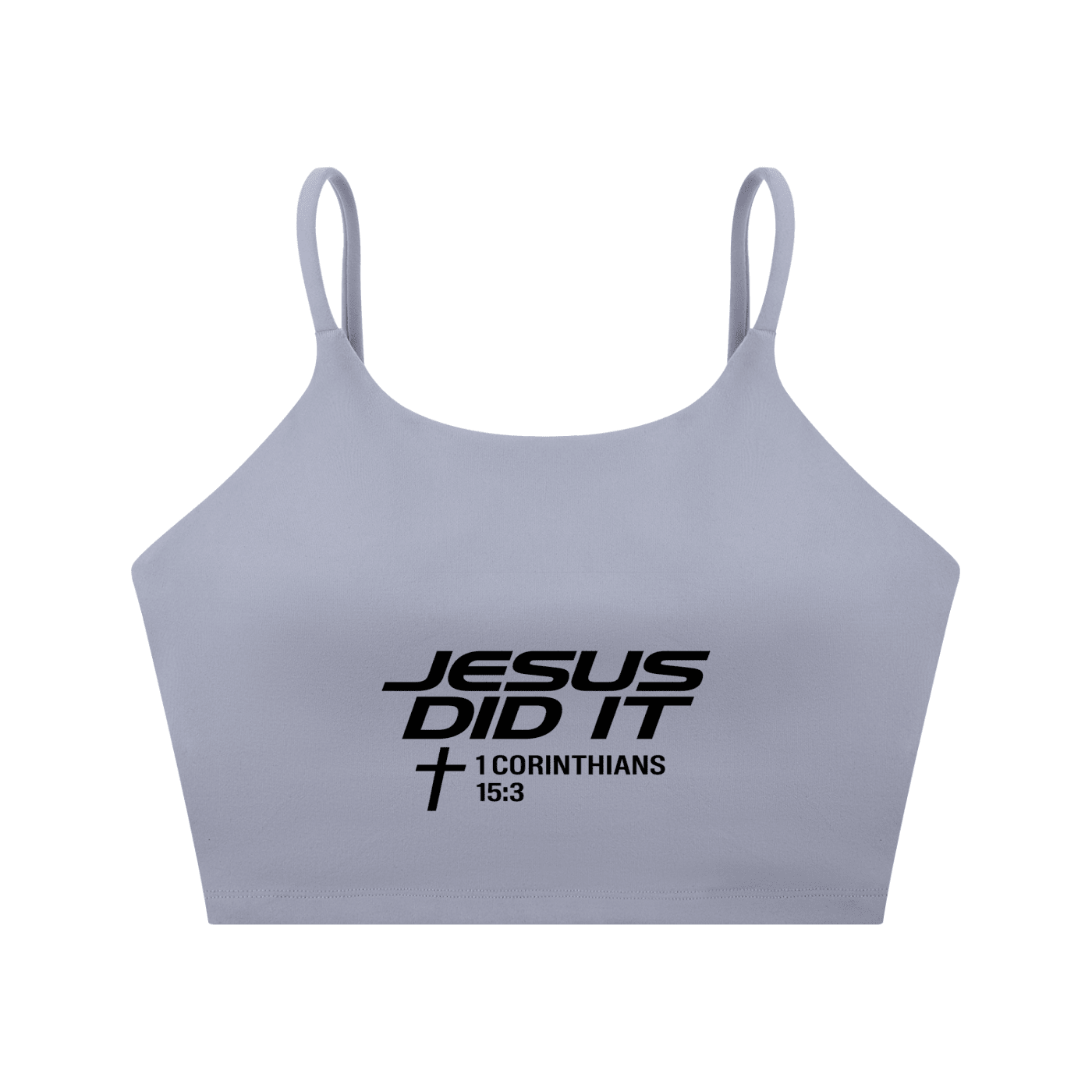 Jesus Did It Women's Christian Spaghetti Strap Yoga Sports Bra - ClaimedbyGodDesigns