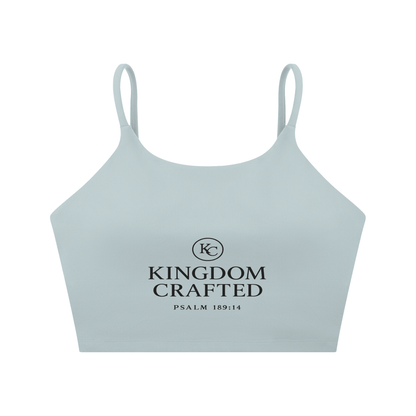 Kingdom Crafted Women's Christian Spaghetti Strap Yoga Sports Bra - ClaimedbyGodDesigns