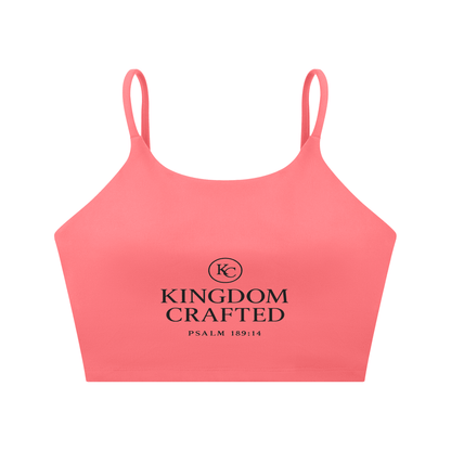 Kingdom Crafted Women's Christian Spaghetti Strap Yoga Sports Bra - ClaimedbyGodDesigns