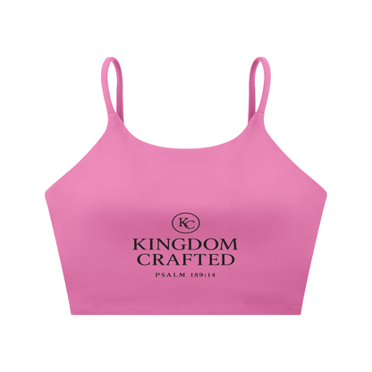 Kingdom Crafted Women's Christian Spaghetti Strap Yoga Sports Bra - ClaimedbyGodDesigns