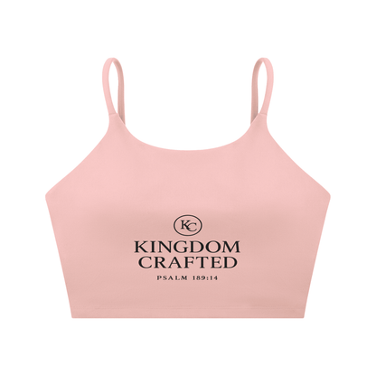Kingdom Crafted Women's Christian Spaghetti Strap Yoga Sports Bra - ClaimedbyGodDesigns