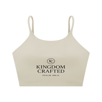 Kingdom Crafted Women's Christian Spaghetti Strap Yoga Sports Bra - ClaimedbyGodDesigns