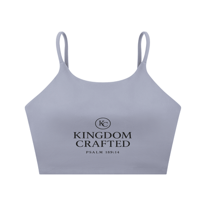 Kingdom Crafted Women's Christian Spaghetti Strap Yoga Sports Bra - ClaimedbyGodDesigns