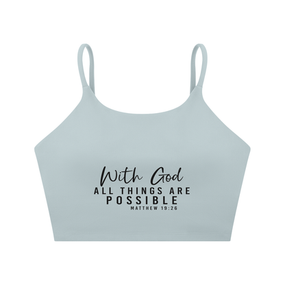 Spaghetti Strap Yoga Sports Bra - ClaimedbyGodDesigns