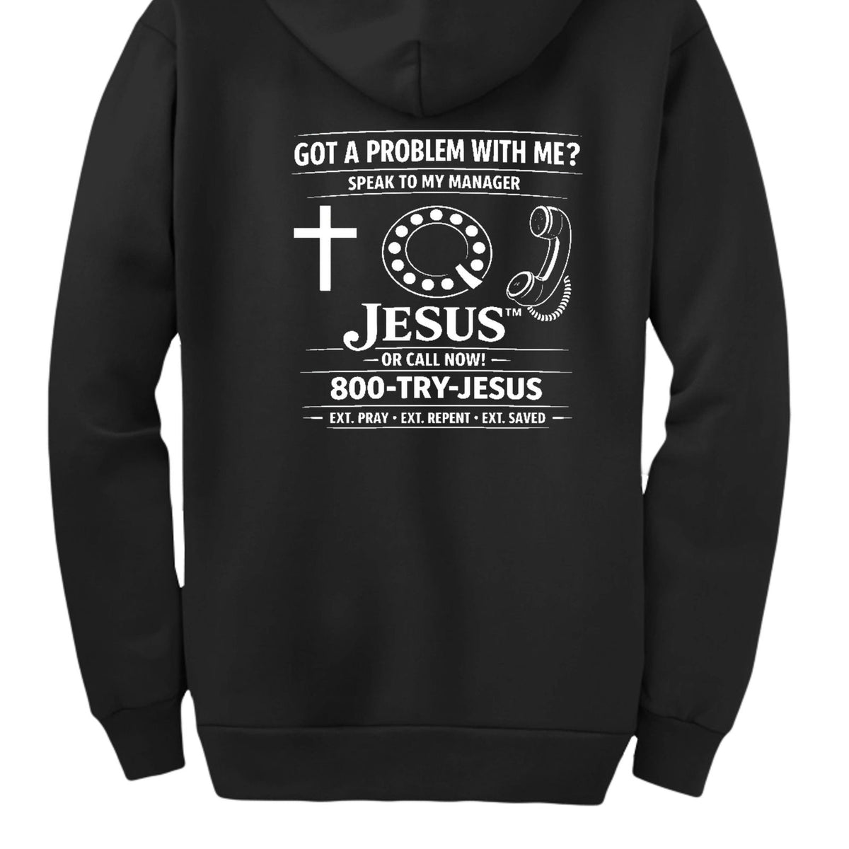 Speak To My Manager Jesus Unisex Christian Full-zip Hooded Sweatshirt - ClaimedbyGodDesigns