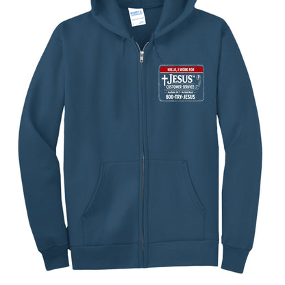 Speak To My Manager Jesus Unisex Christian Full-zip Hooded Sweatshirt - ClaimedbyGodDesigns