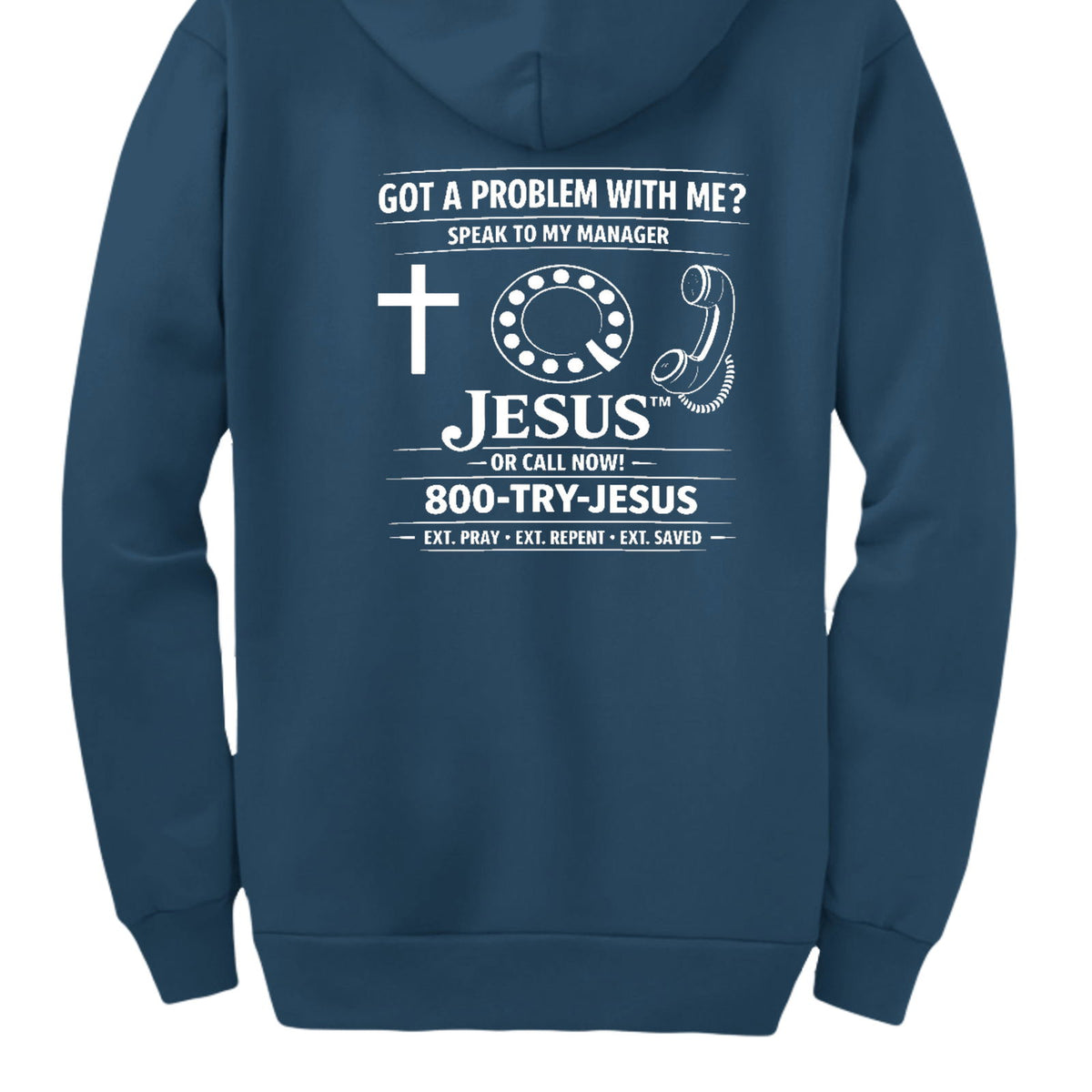 Speak To My Manager Jesus Unisex Christian Full-zip Hooded Sweatshirt - ClaimedbyGodDesigns