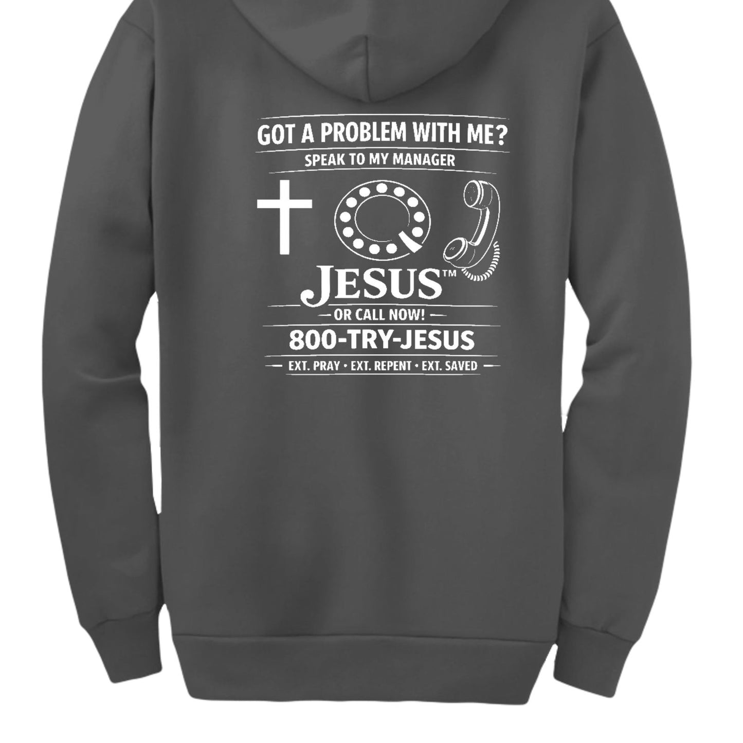 Speak To My Manager Jesus Unisex Christian Full-zip Hooded Sweatshirt - ClaimedbyGodDesigns