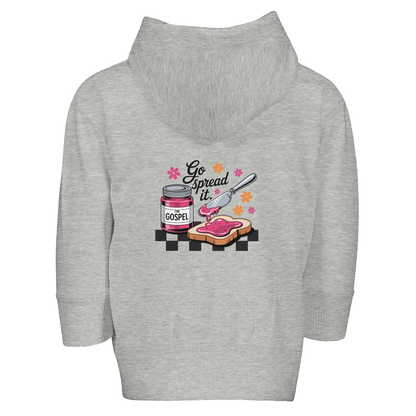 Spread The Gospel Christian Toddler Zip Fleece Hooded Sweatshirt - ClaimedbyGodDesigns