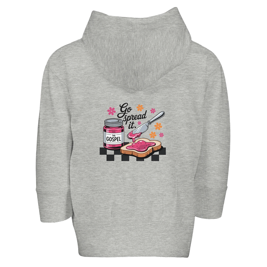Spread The Gospel Christian Toddler Zip Fleece Hooded Sweatshirt - ClaimedbyGodDesigns