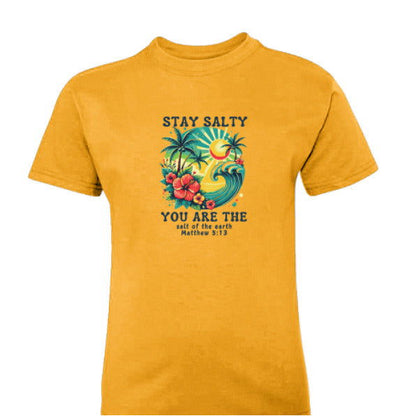 Stay Salty Youth Christian T-shirt - ClaimedbyGodDesigns
