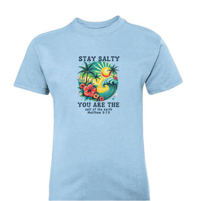 Stay Salty Youth Christian T-shirt - ClaimedbyGodDesigns