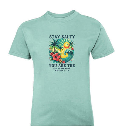 Stay Salty Youth Christian T-shirt - ClaimedbyGodDesigns
