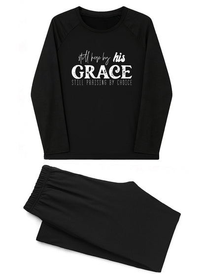 Still Here By HIs Grace Unisex Christian Plaid Pajamas - ClaimedbyGodDesigns