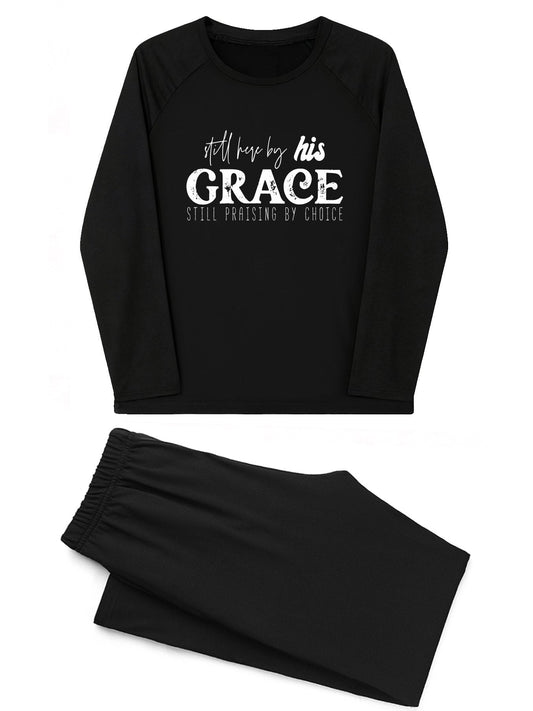 Still Here By HIs Grace Unisex Christian Plaid Pajamas - ClaimedbyGodDesigns