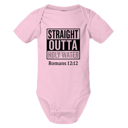 Straight Outta Holy Water Baby Christian Jumpsuit - ClaimedbyGodDesigns