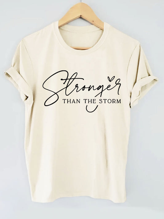 Stronger Than The Storm Women's Christian T-shirt - ClaimedbyGodDesigns