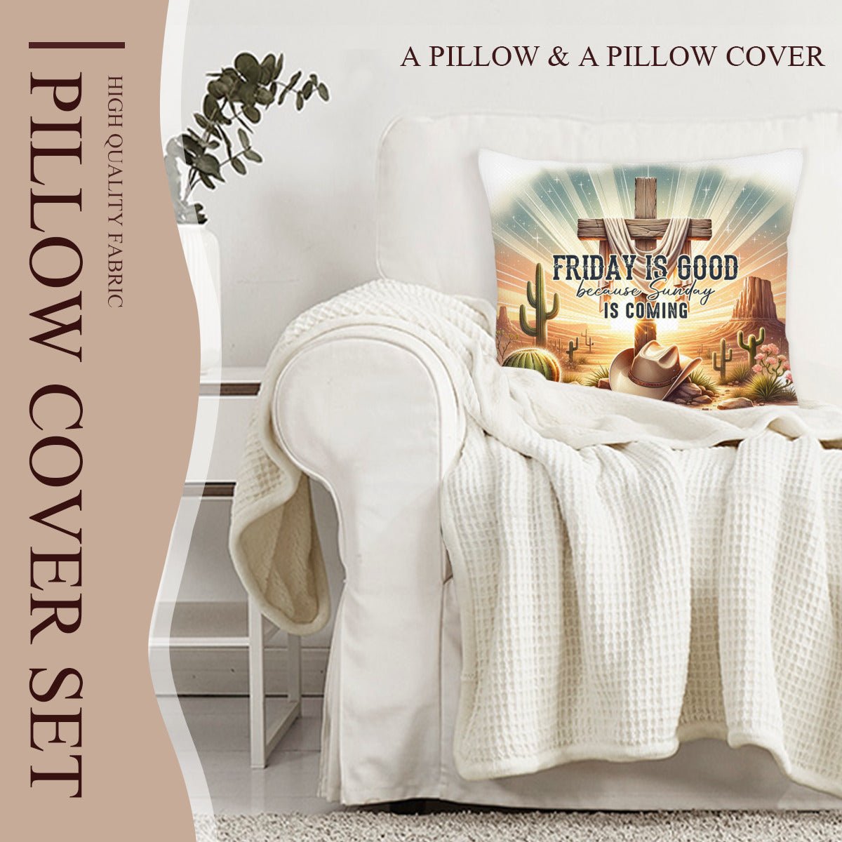 Sunday Is Coming Christian Throw Pillow - ClaimedbyGodDesigns