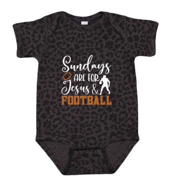 Sundays Are For Him and Football Christian Baby Jumpsuit - ClaimedbyGodDesigns