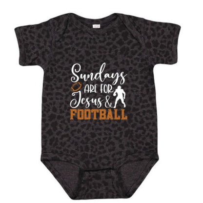 Sundays Are For Him and Football Christian Baby Jumpsuit - ClaimedbyGodDesigns