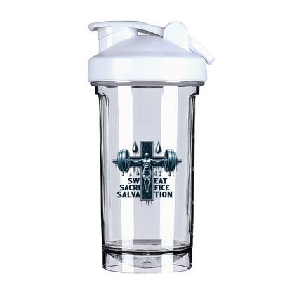 Sweat Sacrifice Salvation Christian Fitness Protein Shake Bottle - ClaimedbyGodDesigns