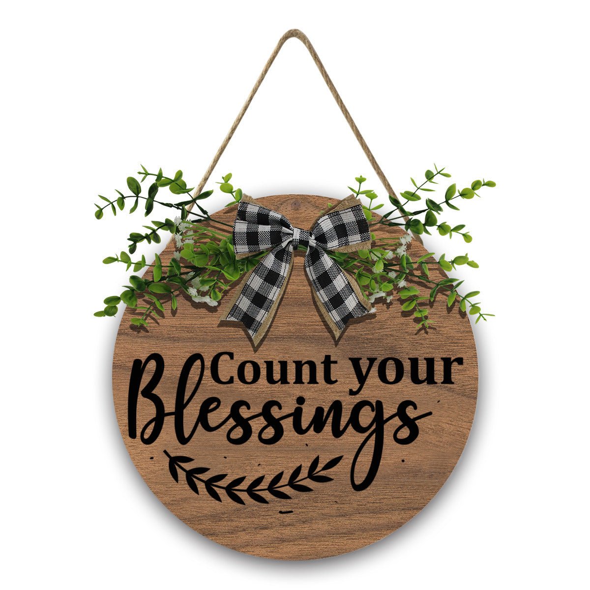 Count Your Blessings Christian Wooden Hanging Sign - ClaimedbyGodDesigns