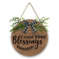 Count Your Blessings Christian Wooden Hanging Sign - ClaimedbyGodDesigns
