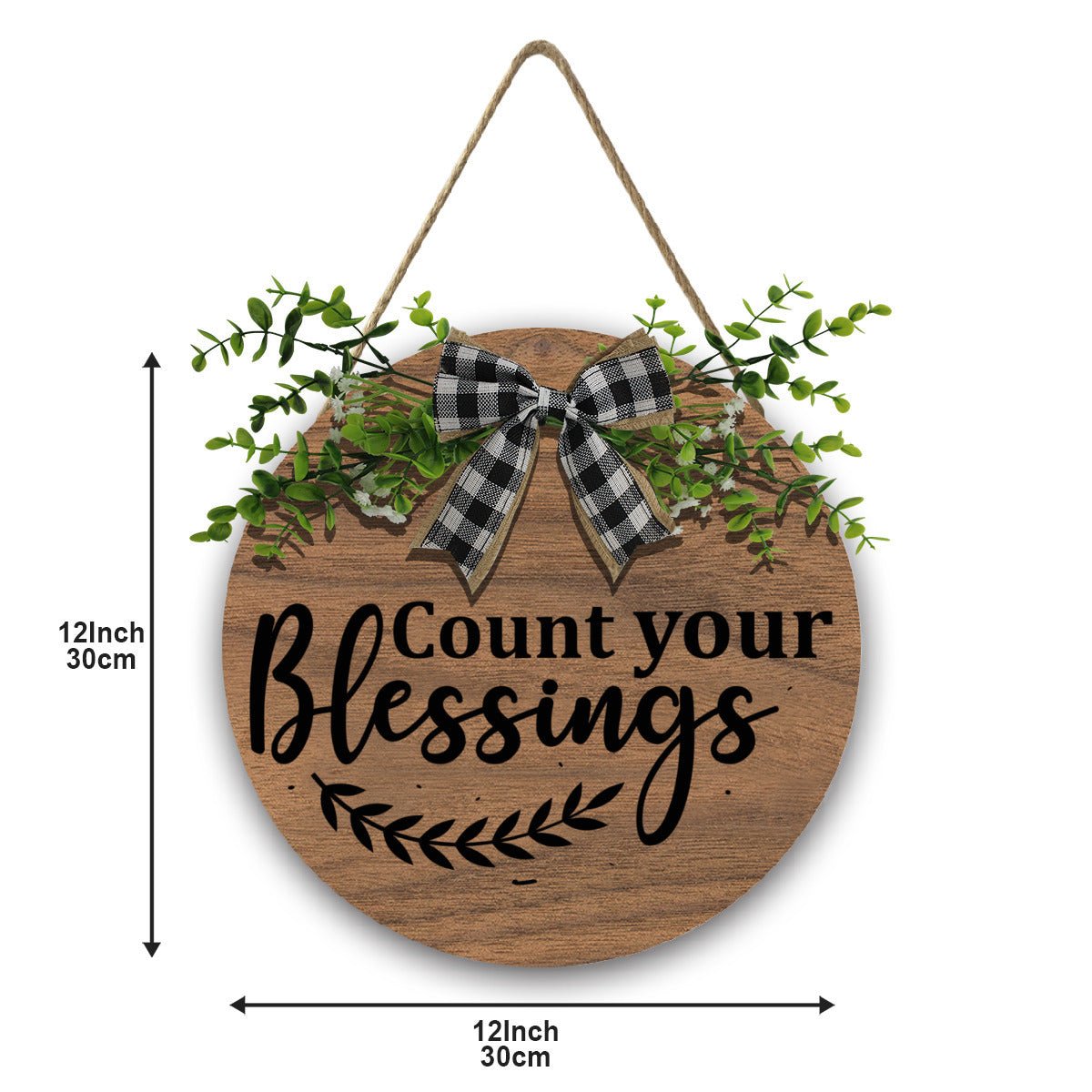Count Your Blessings Christian Wooden Hanging Sign - ClaimedbyGodDesigns