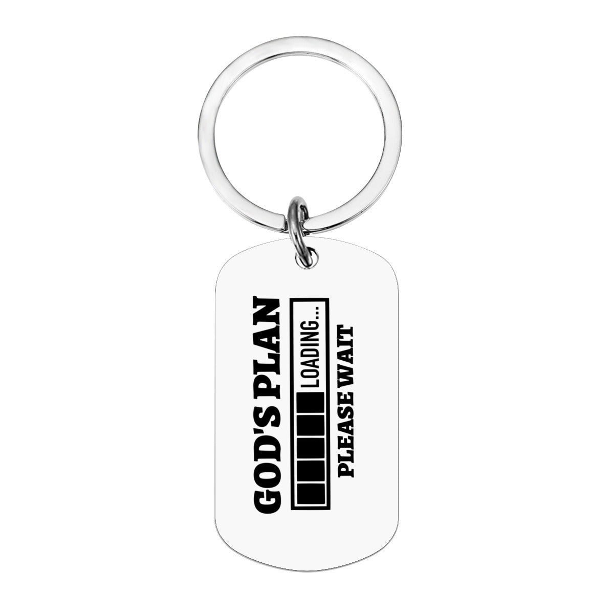 His Plan Loading  Double-Sided Stainless Steel Keychain