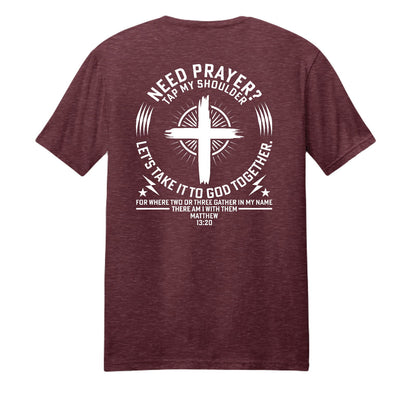 Tap My Shoulder For Prayer Unisex Christian T-shirt - ClaimedbyGodDesigns