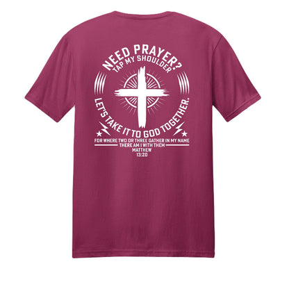 Tap My Shoulder For Prayer Unisex Christian T-shirt - ClaimedbyGodDesigns