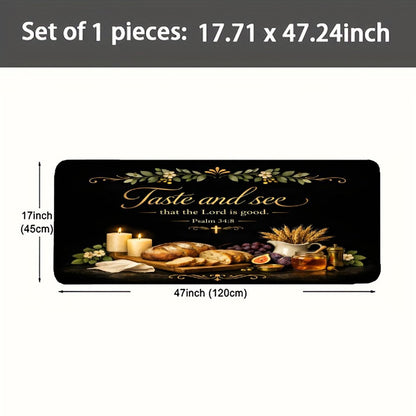 Taste And See That The Lord Is Good Christian Kitchen Mat - ClaimedbyGodDesigns