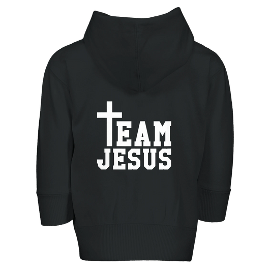 Team Jesus Christian Toddler Zip Fleece Hooded Sweatshirt - ClaimedbyGodDesigns