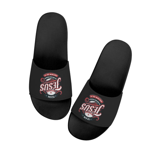 Team Jesus Go And Make Disciples Womens Christian Slide Sandals - ClaimedbyGodDesigns