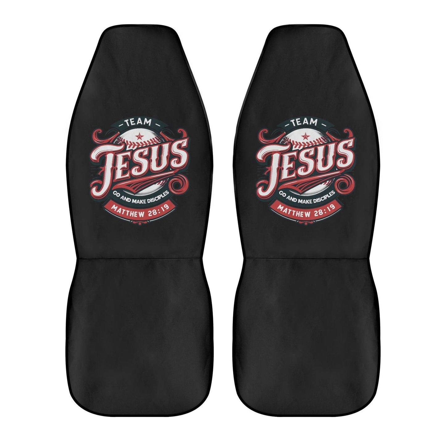 Team Jesus Soft and Lightweight Christian Front Car Seat Covers (2pcs) - ClaimedbyGodDesigns