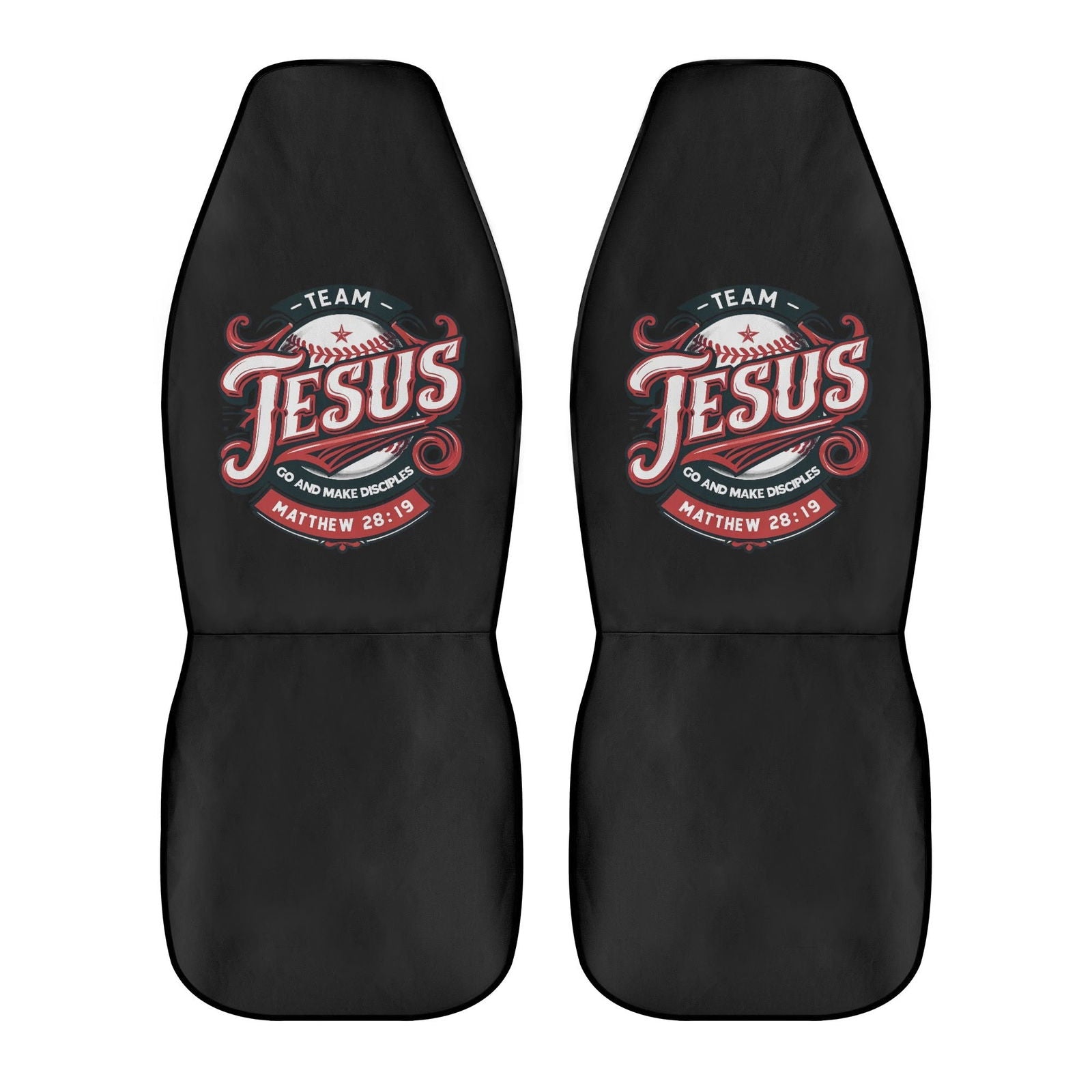 Team Jesus Soft and Lightweight Christian Front Car Seat Covers (2pcs) - ClaimedbyGodDesigns