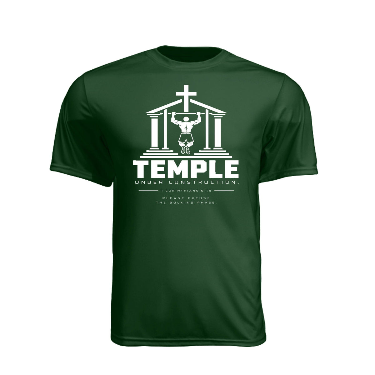 Temple Under Construction Unisex Christian Gym T-Shirt | 1 Corinthians 6:19 - Claimed by God Designs