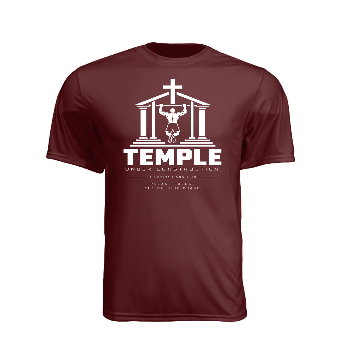 Temple Under Construction Unisex Christian Gym T-Shirt | 1 Corinthians 6:19 - Claimed by God Designs