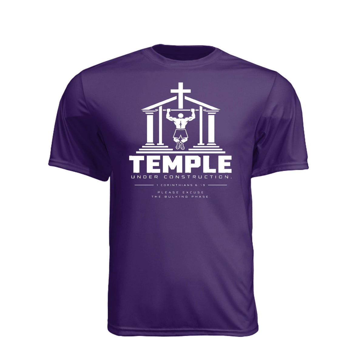 Temple Under Construction Unisex Christian Gym T-Shirt | 1 Corinthians 6:19 - Claimed by God Designs