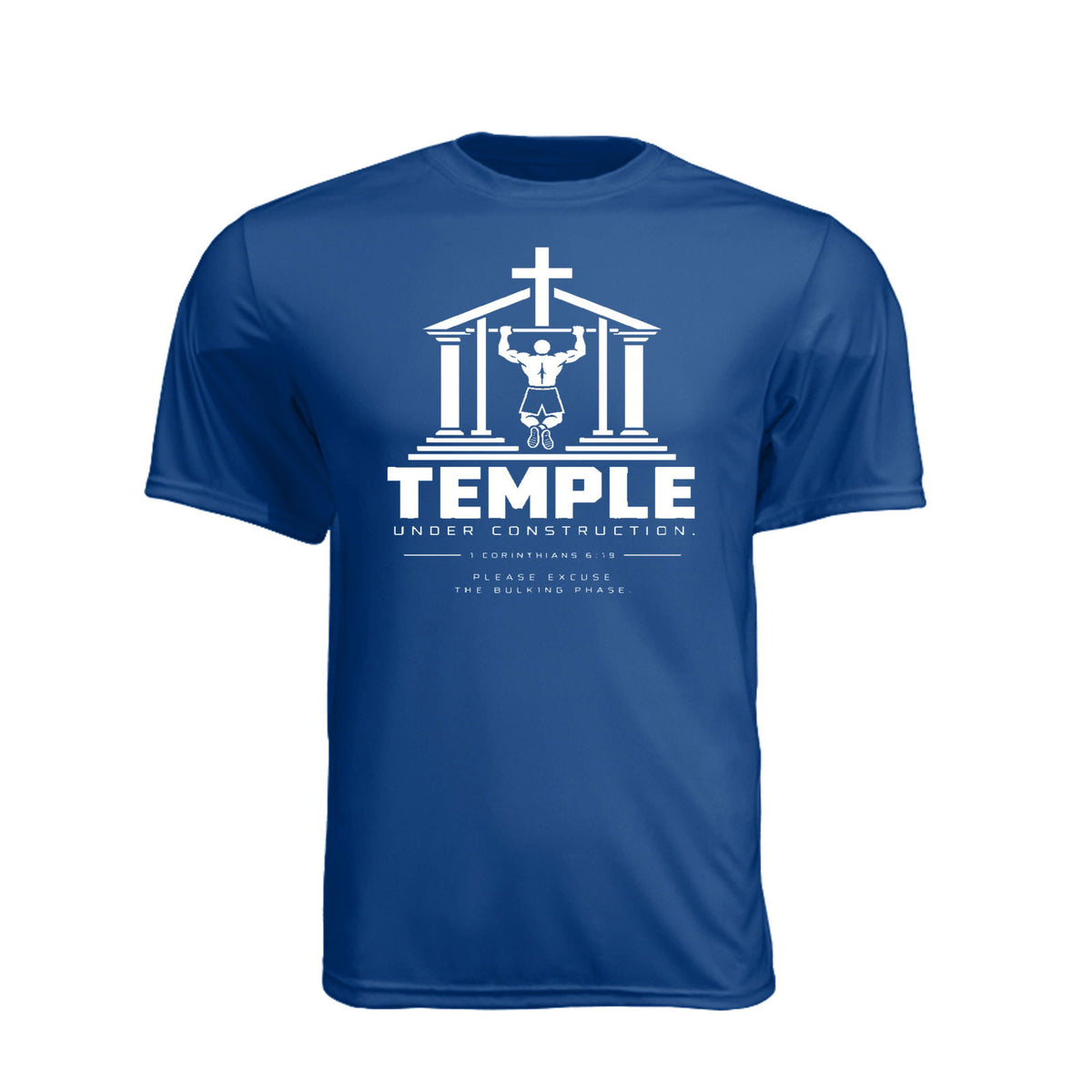 Temple Under Construction Unisex Christian Gym T-Shirt | 1 Corinthians 6:19 - Claimed by God Designs