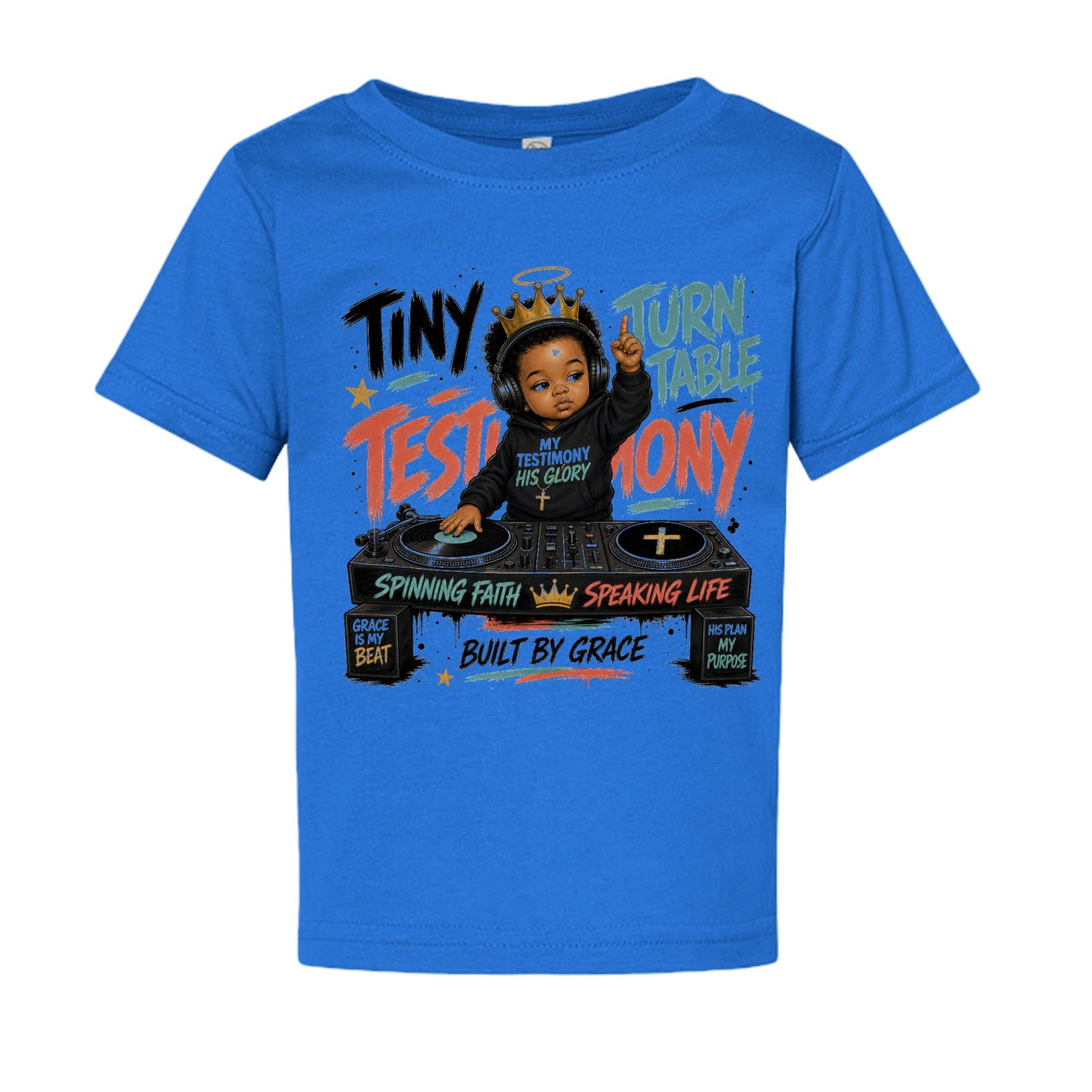 Tiny Turntable Testimony Baby Christian T-shirt - ClaimedbyGodDesigns