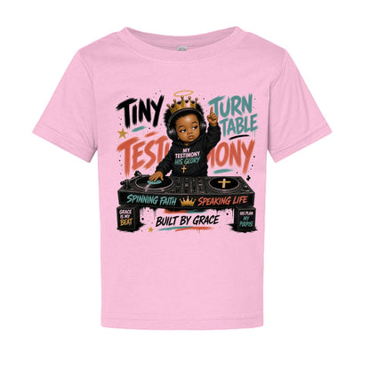 Tiny Turntable Testimony Baby Christian T-shirt - ClaimedbyGodDesigns