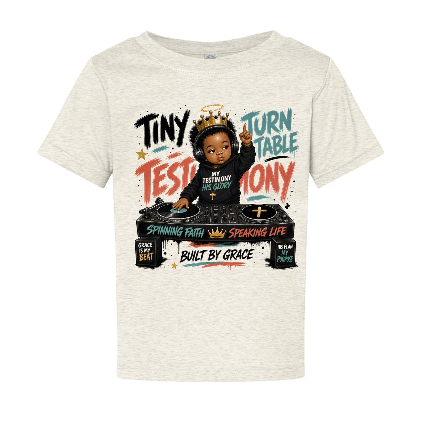 Tiny Turntable Testimony Baby Christian T-shirt - ClaimedbyGodDesigns