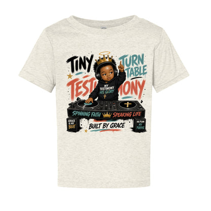 Tiny Turntable Testimony Baby Christian T-shirt - ClaimedbyGodDesigns