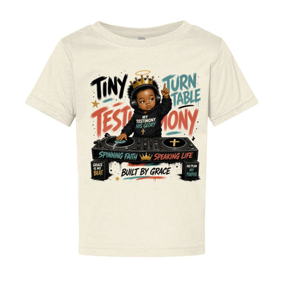 Tiny Turntable Testimony Baby Christian T-shirt - ClaimedbyGodDesigns