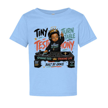 Tiny Turntable Testimony Baby Christian T-shirt - ClaimedbyGodDesigns