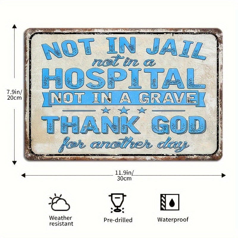 Thank God For Another Day Christian Vintage Metal Tin Sign - ClaimedbyGodDesigns